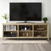 Farmhouse TV Stand in Light Oak Wood Finish