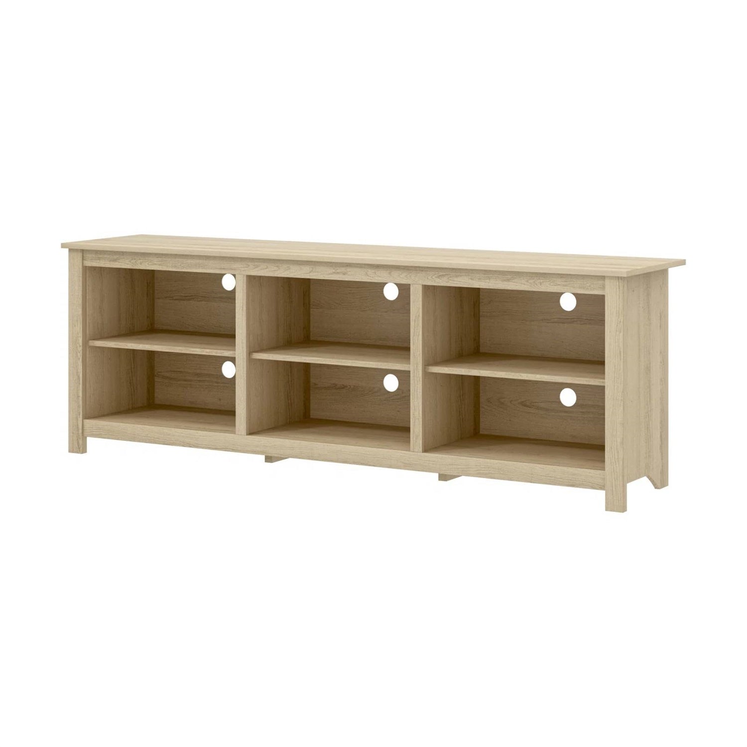 Farmhouse TV Stand in Light Oak Wood Finish