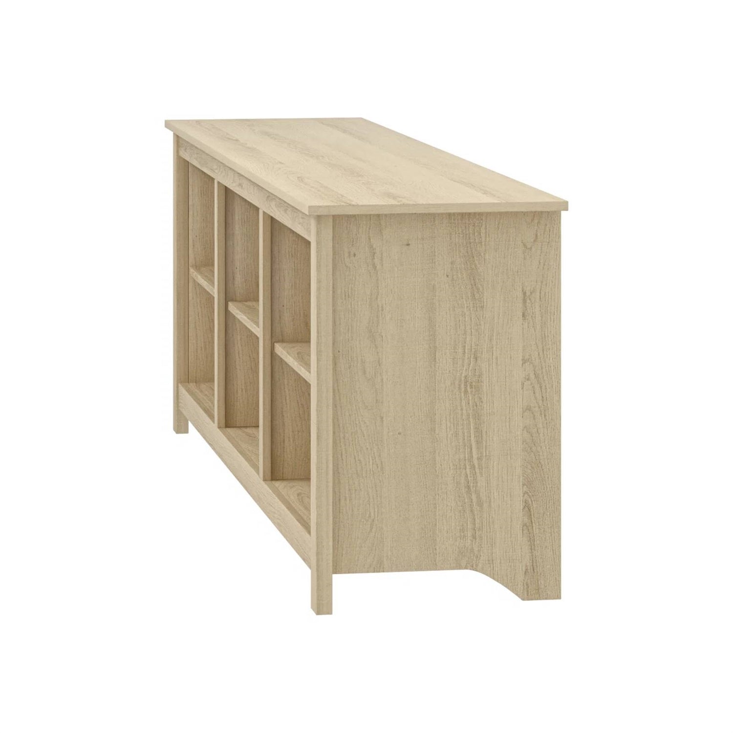 Farmhouse TV Stand in Light Oak Wood Finish