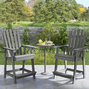 Patio Chair with Armrest and Footrest - Gray