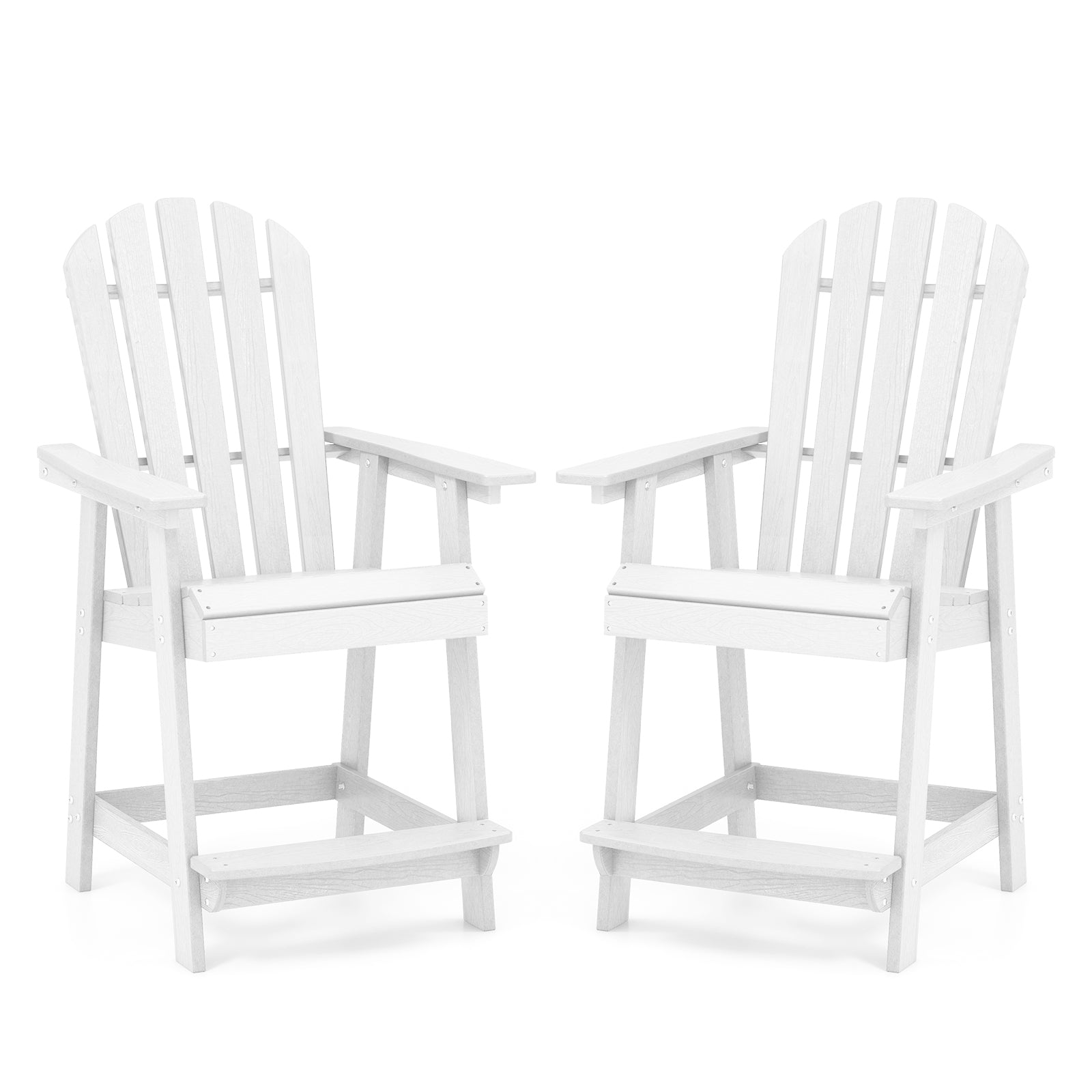 Patio Chair with Armrest and Footrest - White
