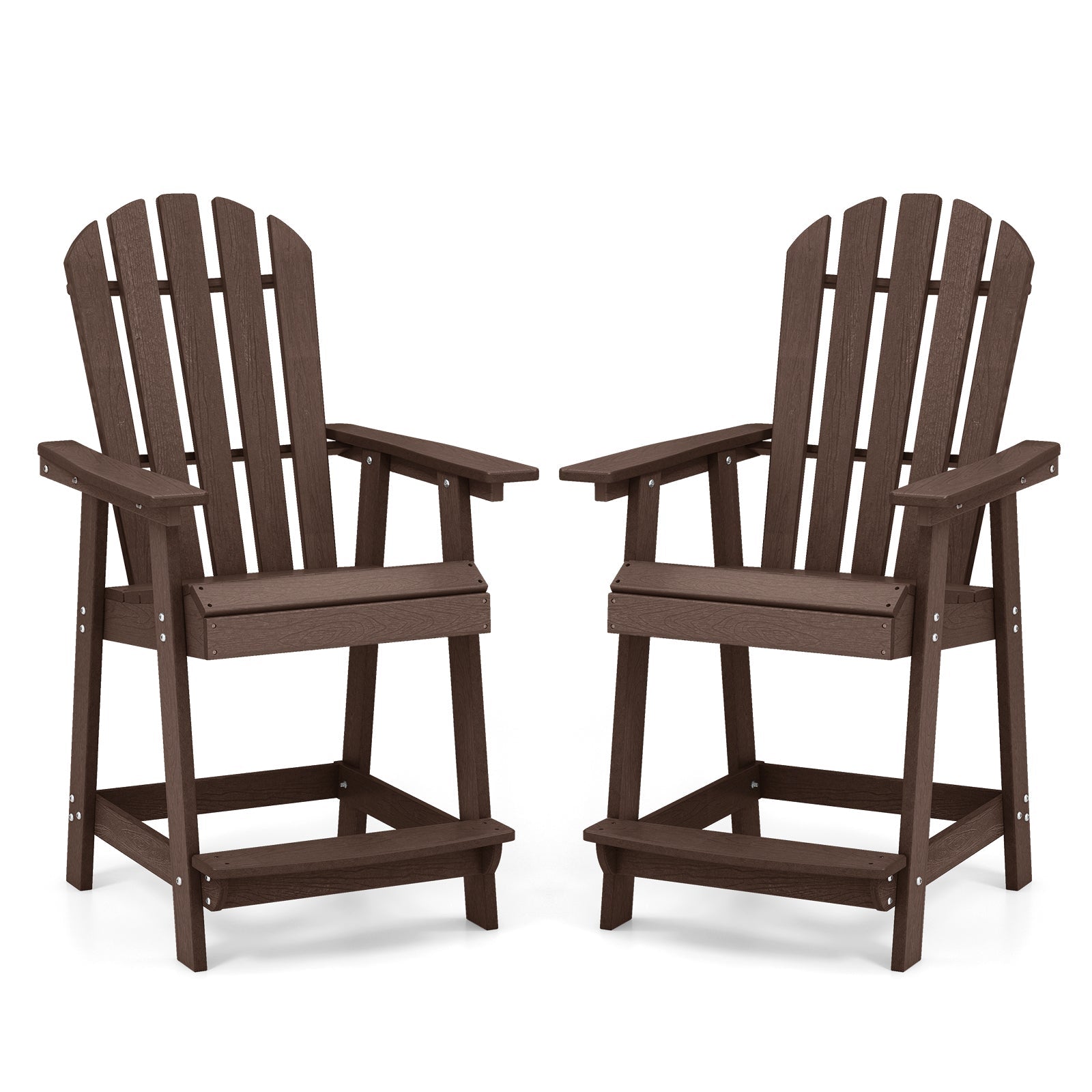 Patio Chair with Armrest and Footrest - Brown