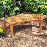 Set of 7 Outdoor Curved Garden Bench, 2-Person