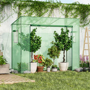 Outdoor Portable Walk-in Greenhouse with Roll-up Zipper Door
