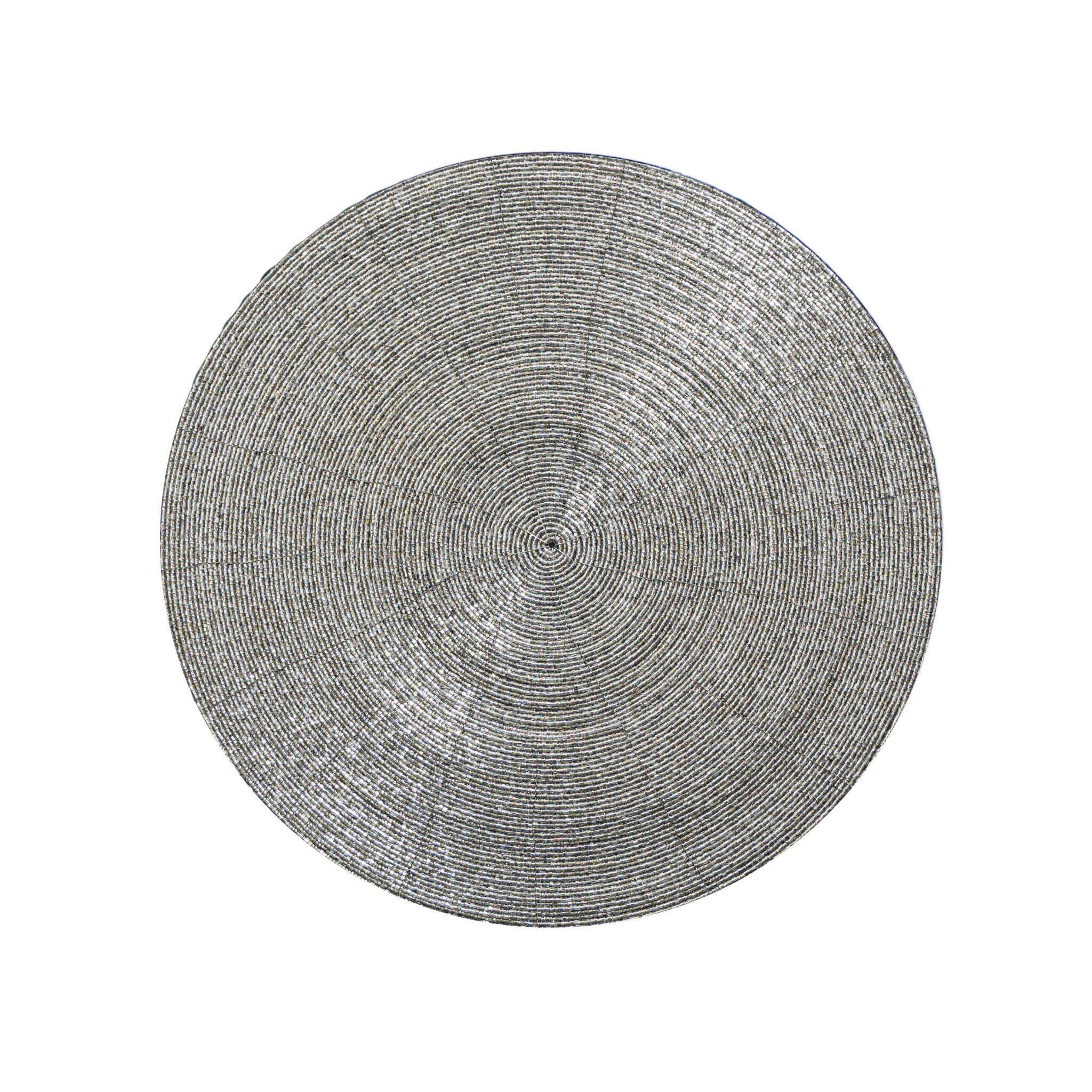 Glass Bead Placemat in Silver, Set of 4
