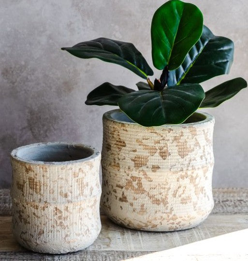 Set of 2 Center Line Splatter Planters