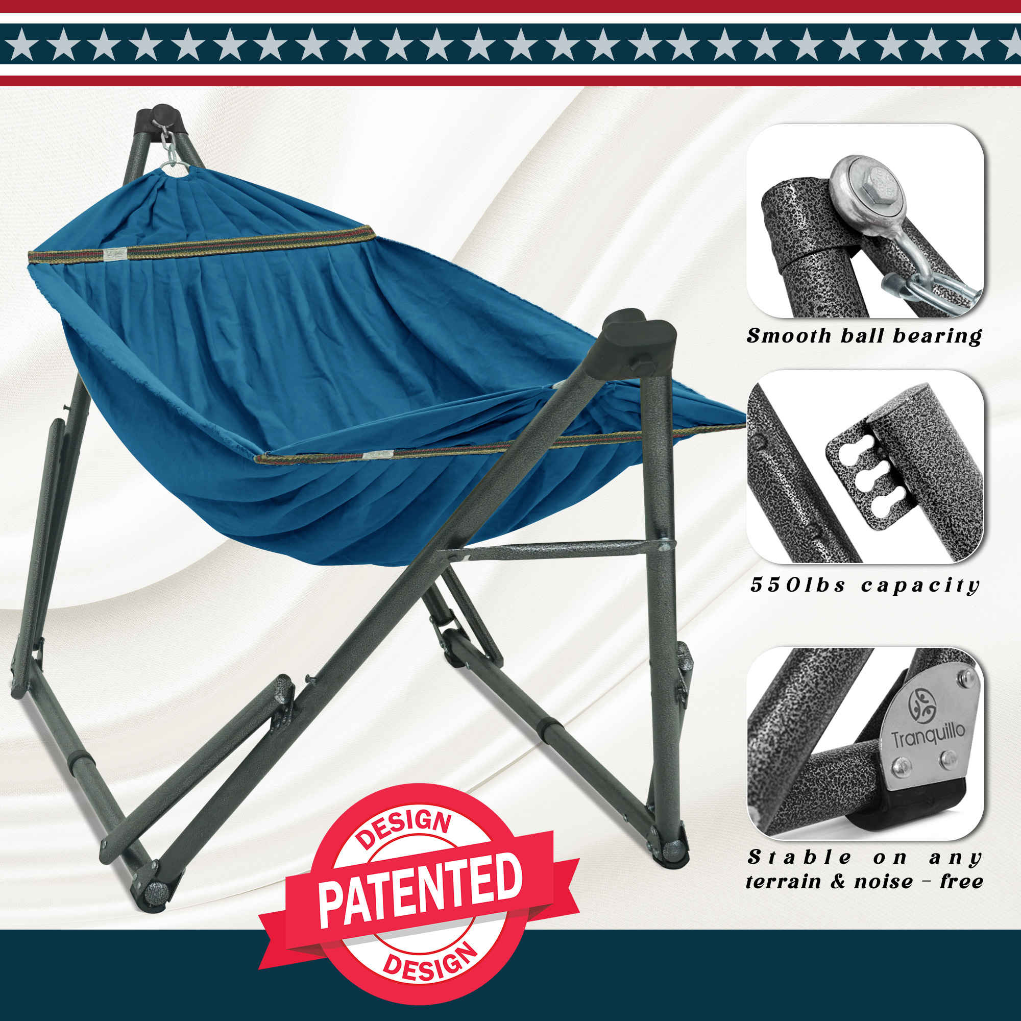 Tranquillo Uniki Canvas Hammock with Stand