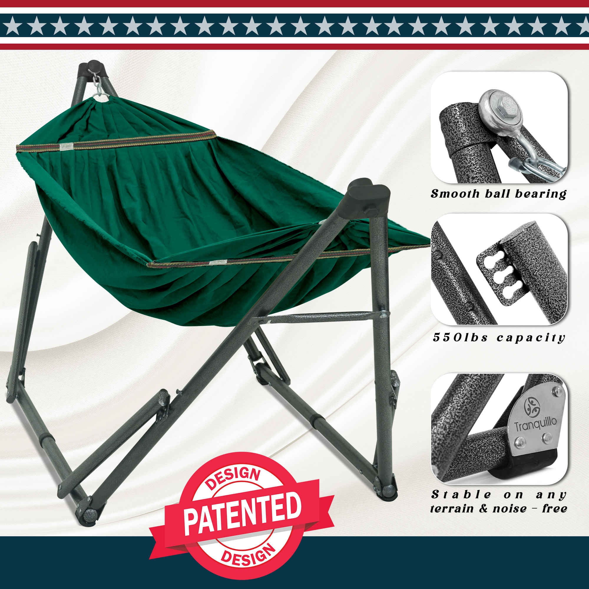 Tranquillo Uniki Canvas Hammock with Stand