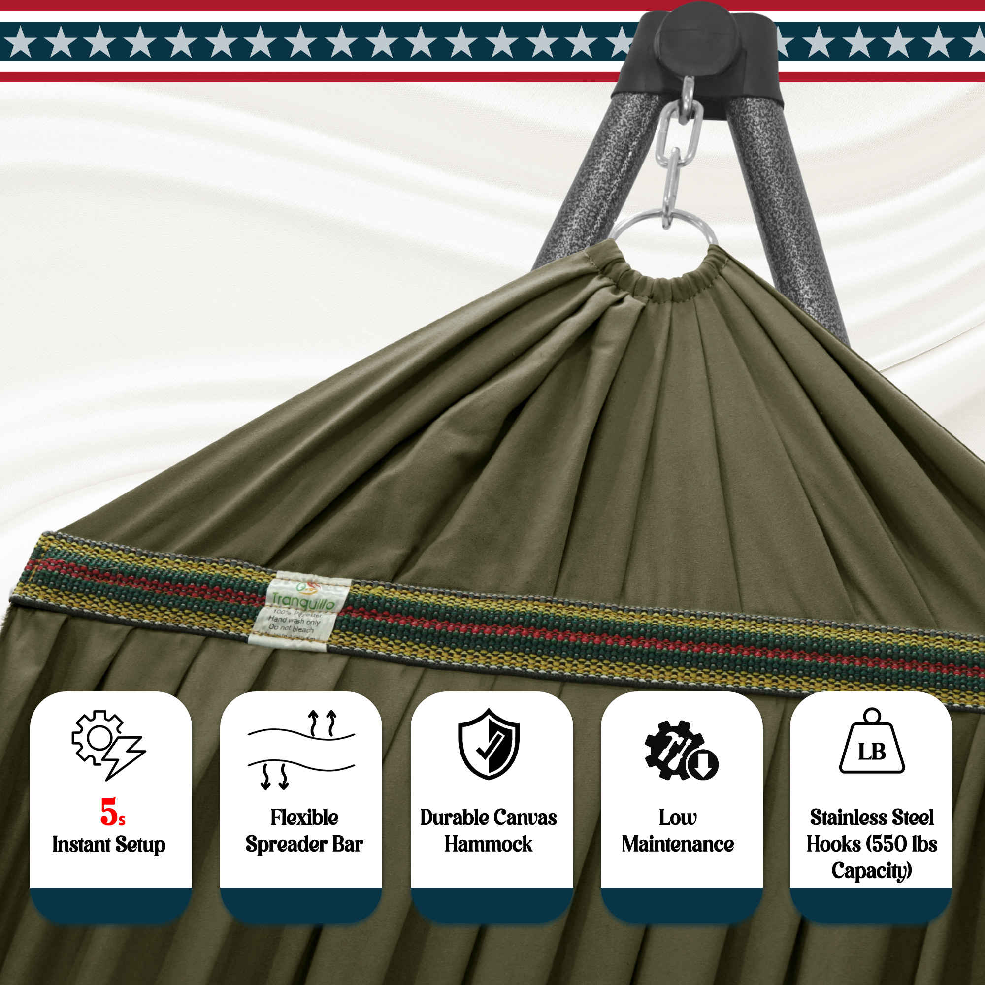 Tranquillo Uniki Canvas Hammock with Stand