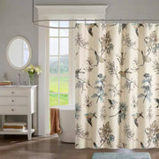 Shower Curtain - Vintage Birds Leaf Floral Print