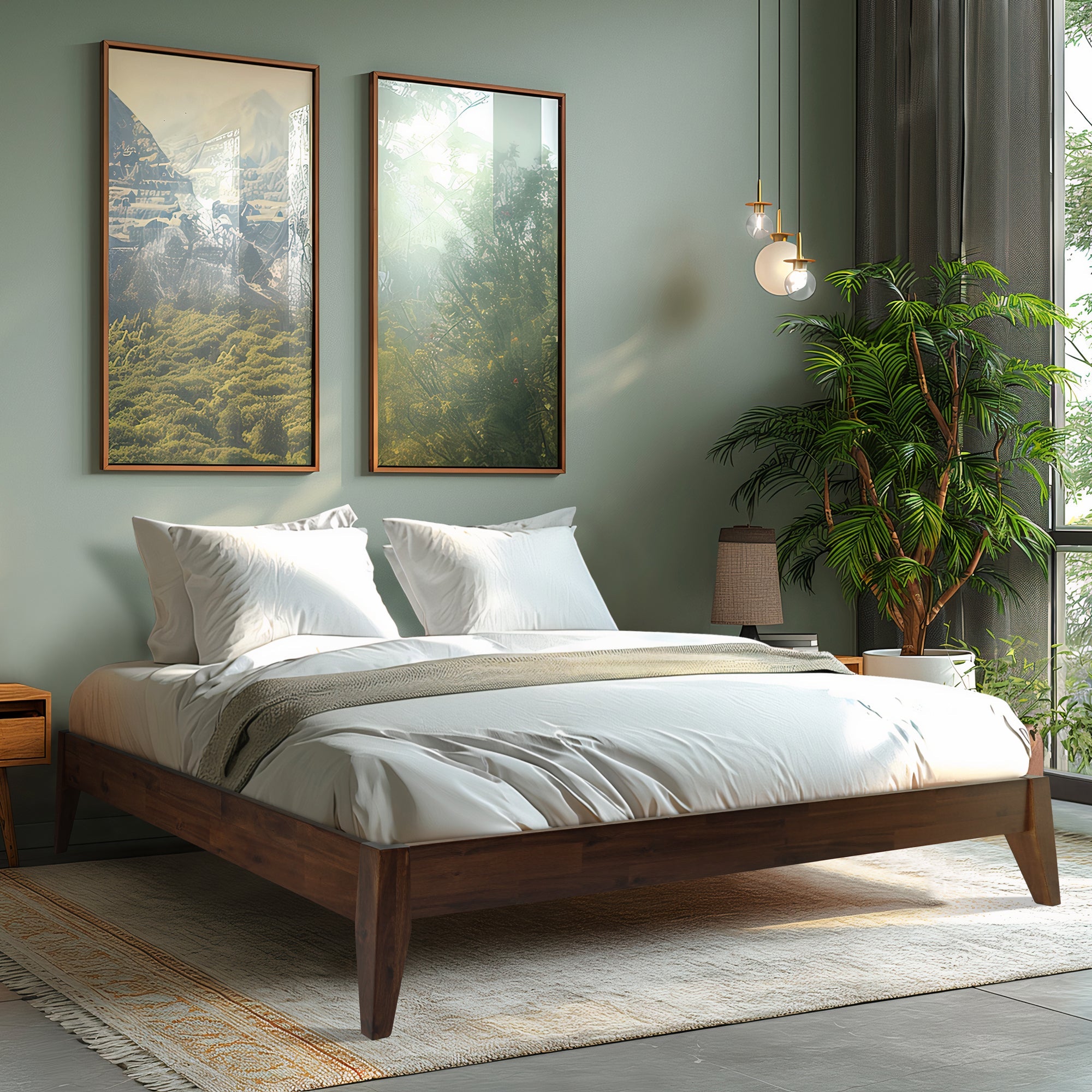 Acacia Mervyn Solid Wood Platform Bed