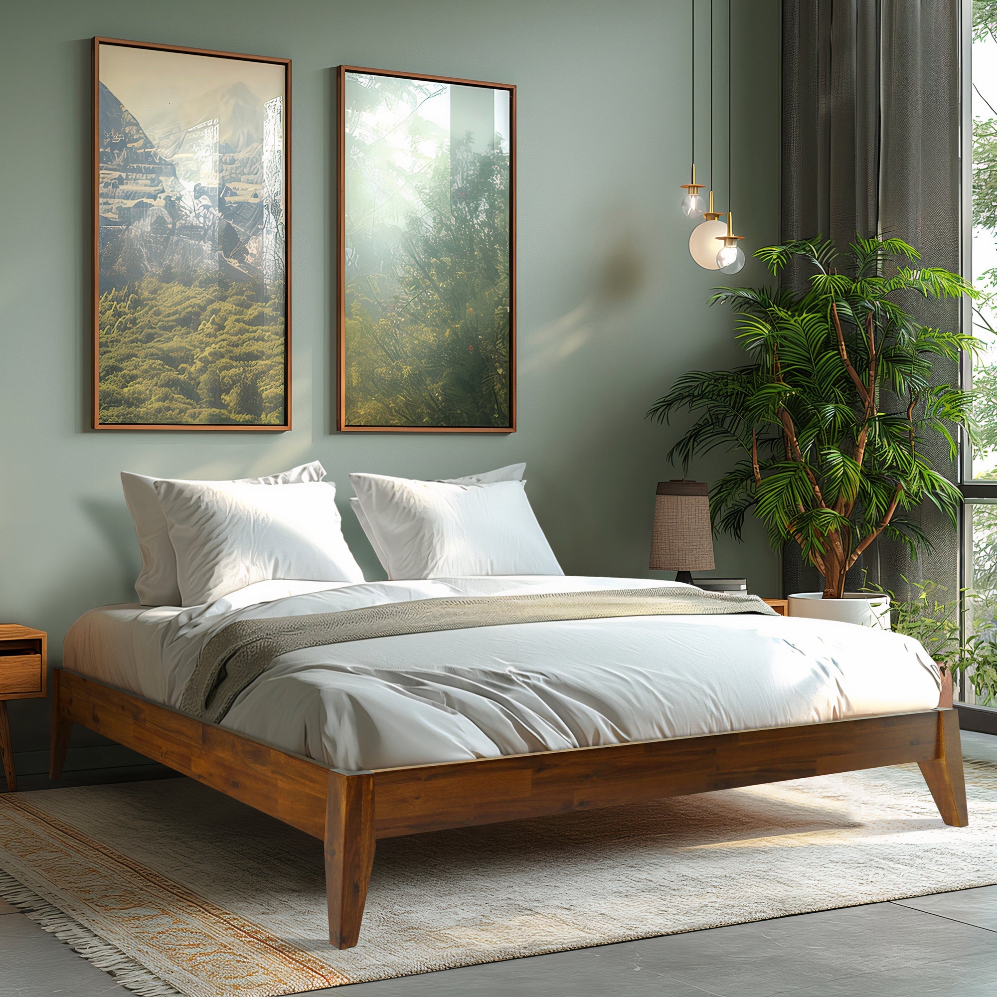 Acacia Mervyn Solid Wood Platform Bed