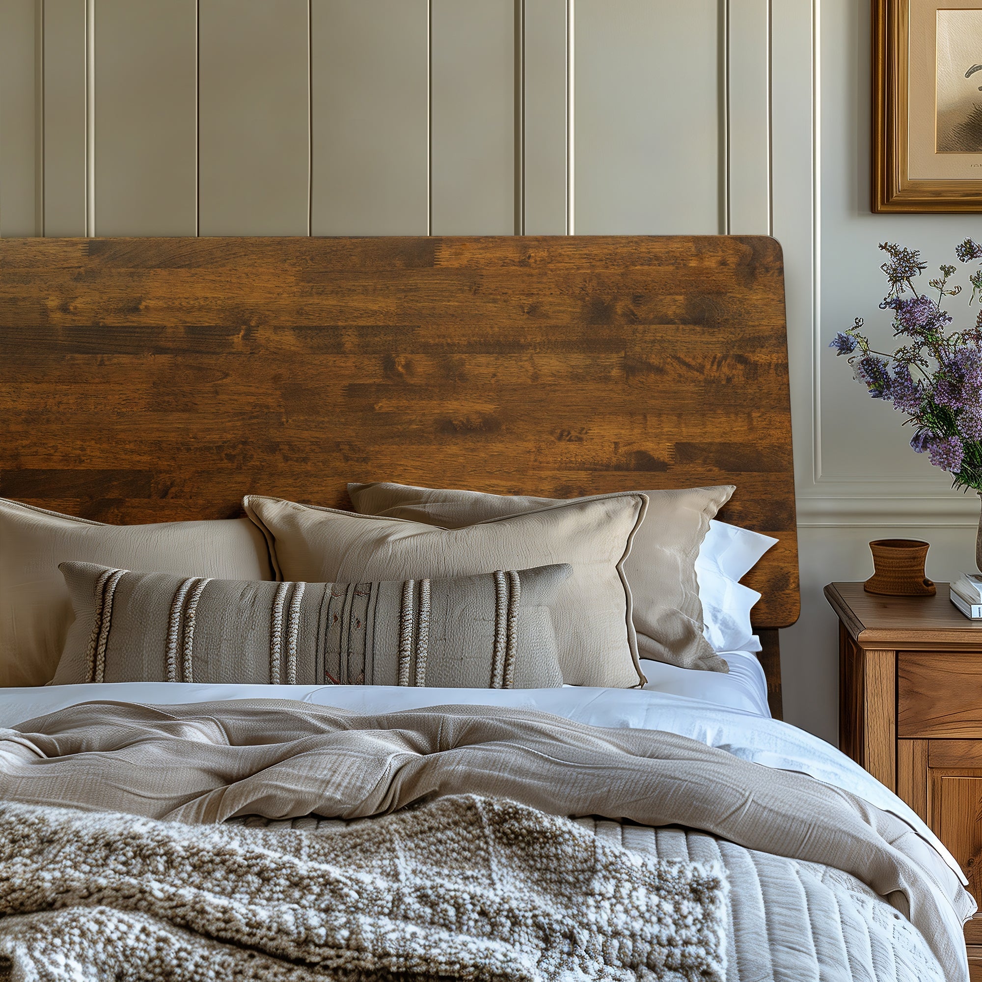 Acacia Serenity Deluxe Wood Platform Bed Frame