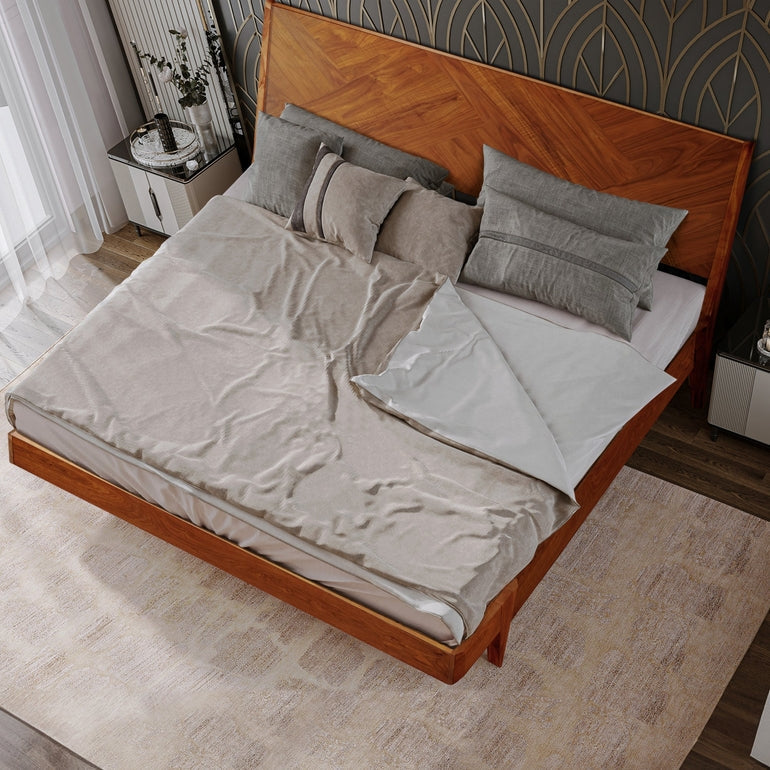 Rorns Gazelle Platform Bed Frame With Headboard