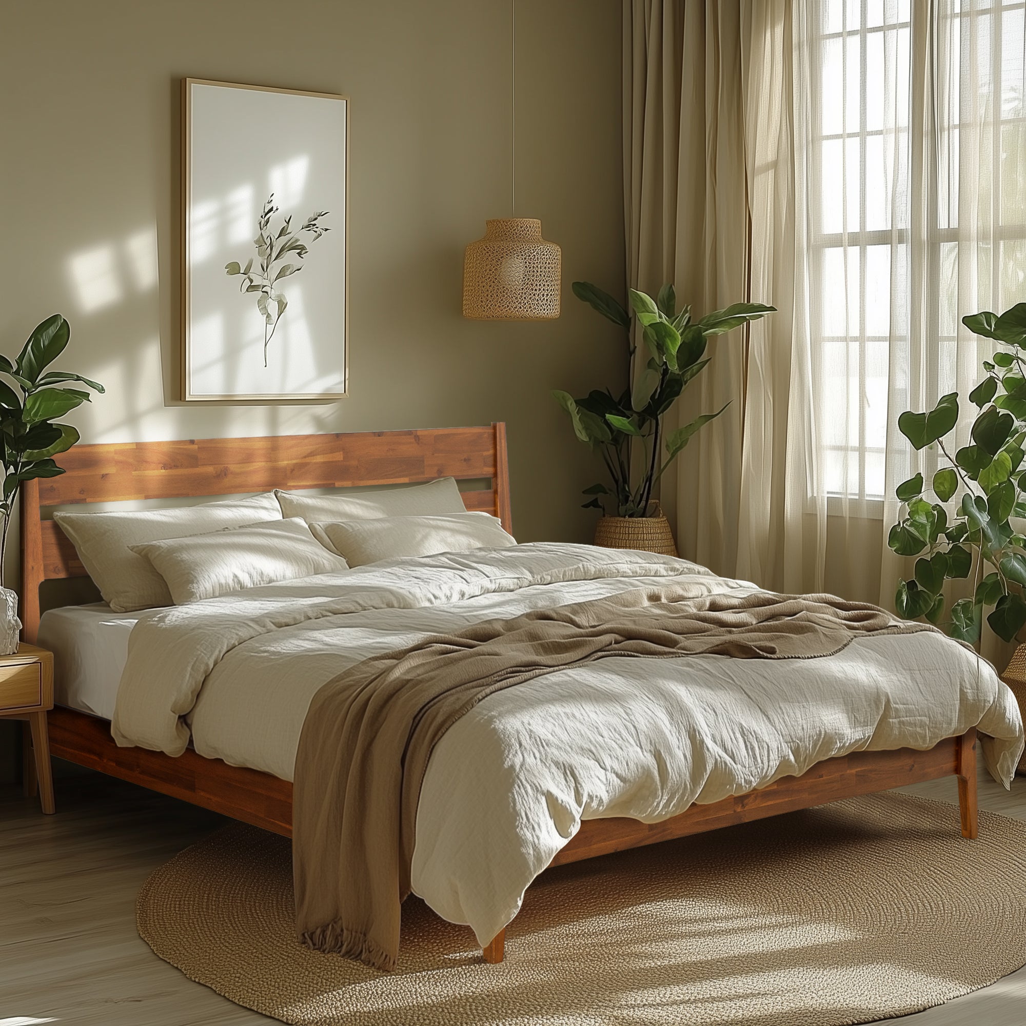 Acacia Callisto Deluxe Solid Wood Bed Frame