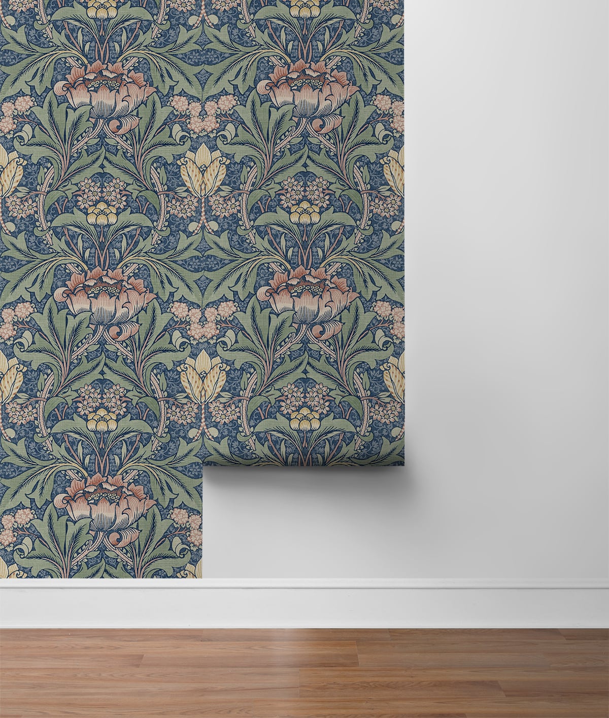 Acanthus Floral Vintage Prepasted Wallpaper