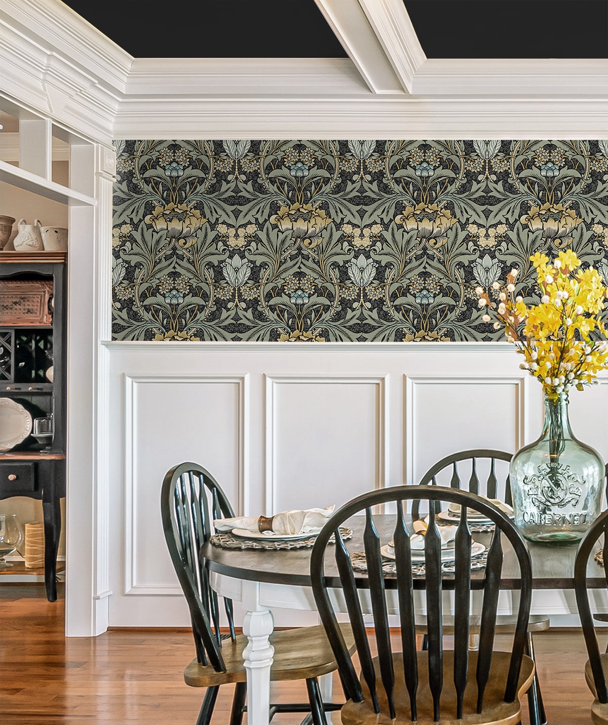 Acanthus Floral Vintage Prepasted Wallpaper