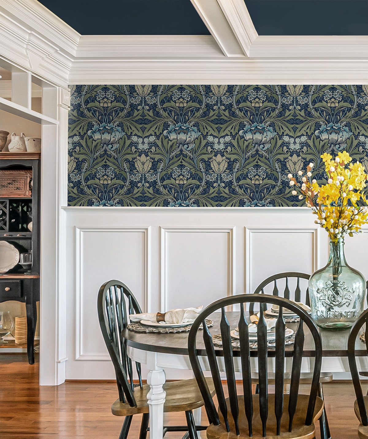 Acanthus Floral Vintage Prepasted Wallpaper