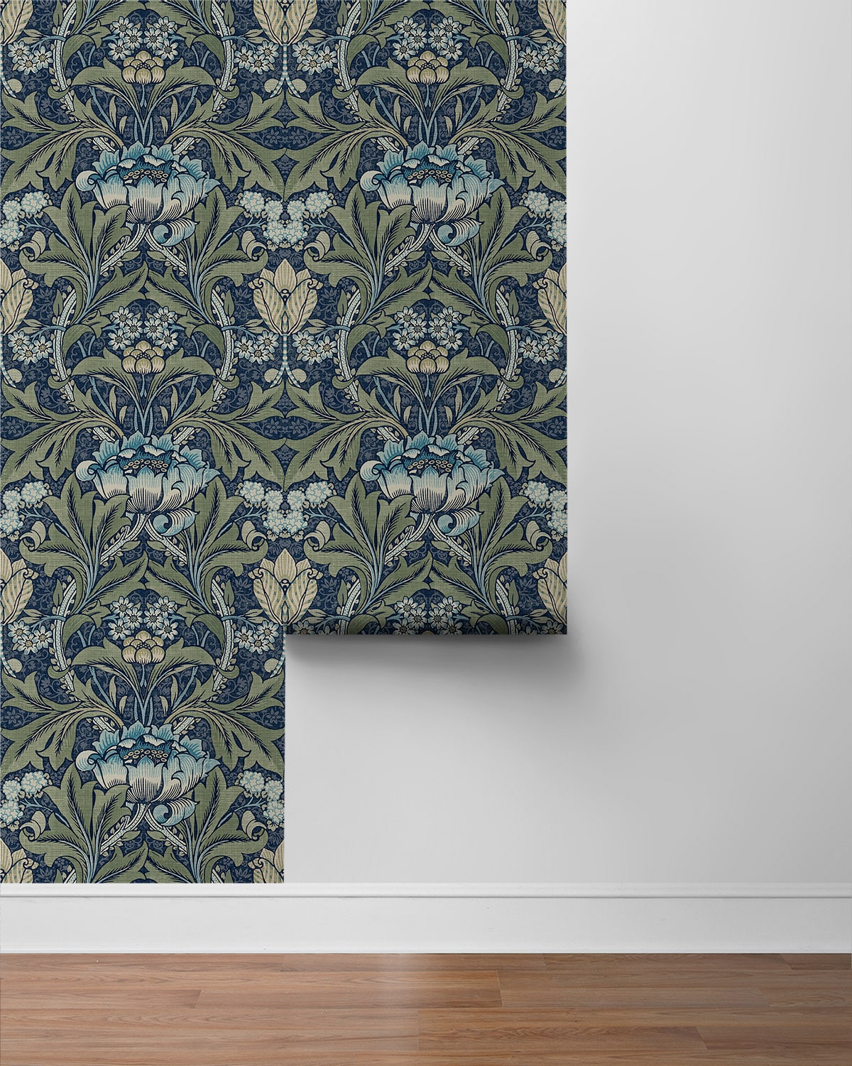 Acanthus Floral Vintage Prepasted Wallpaper