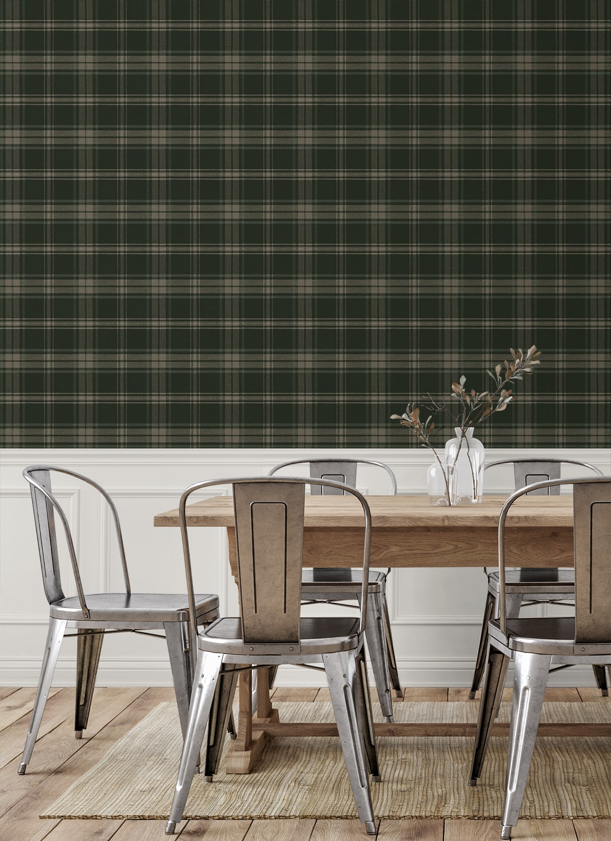 Dellabrooke Plaid Prepasted Wallpaper