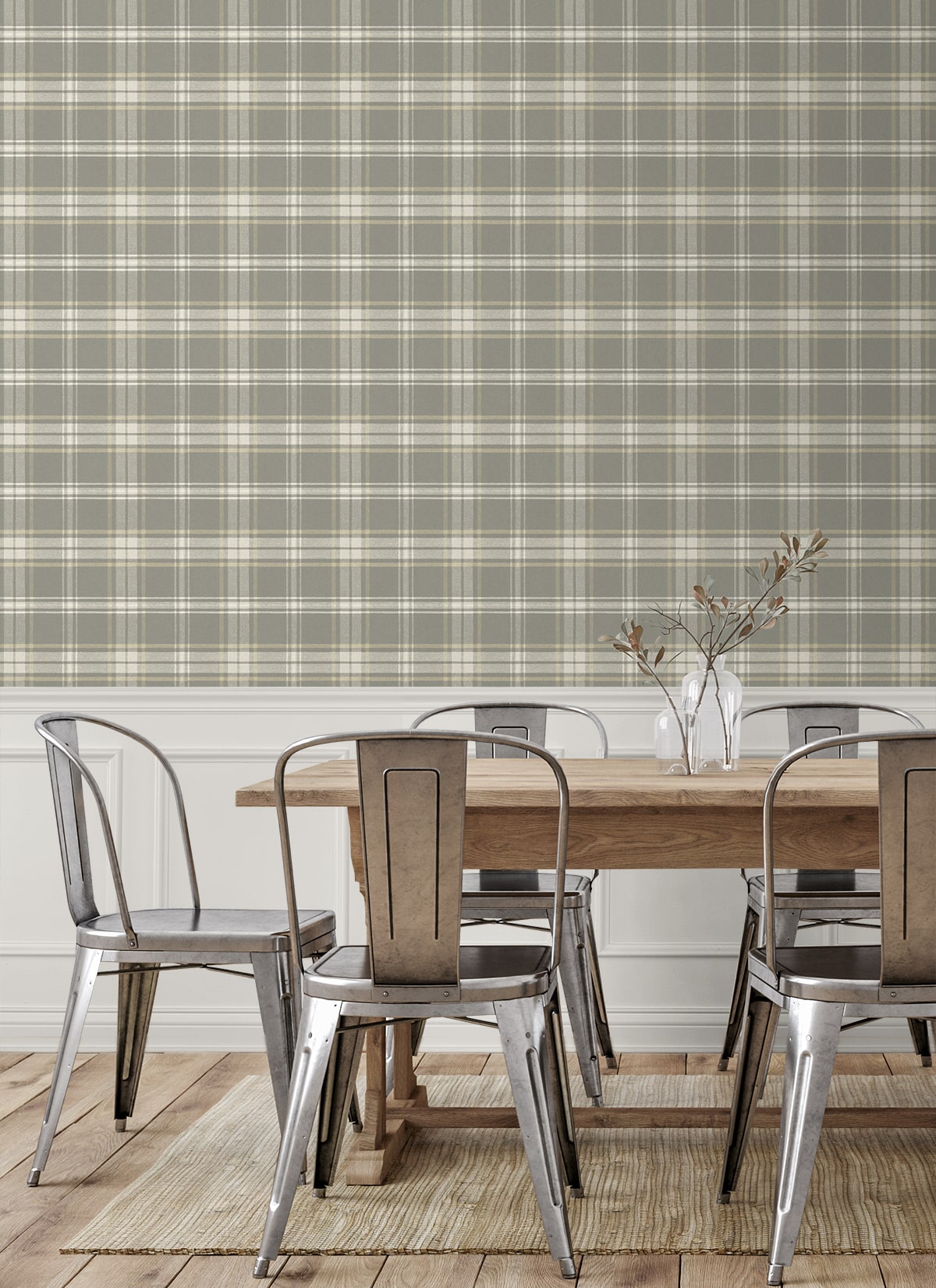 Dellabrooke Plaid Prepasted Wallpaper
