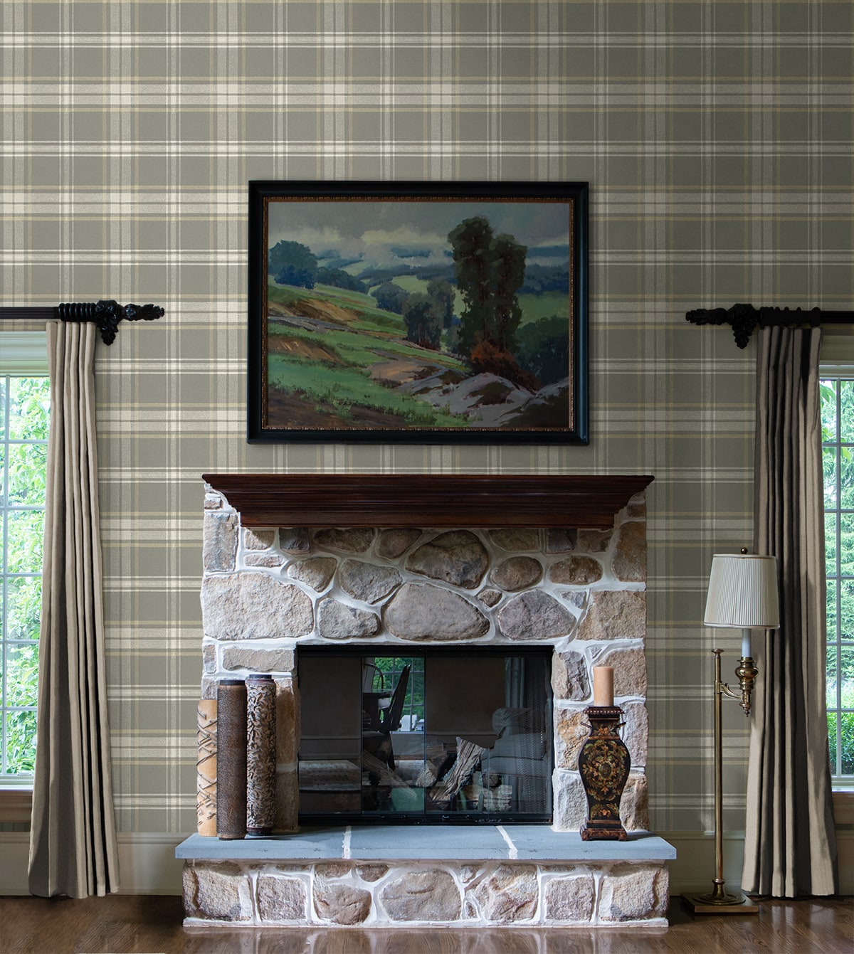 Dellabrooke Plaid Prepasted Wallpaper