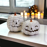 B&W LED Pumpkin by Gia Roma