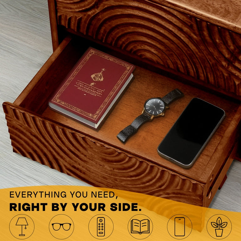 Acacia Harmony Nightstand with 2 Drawers