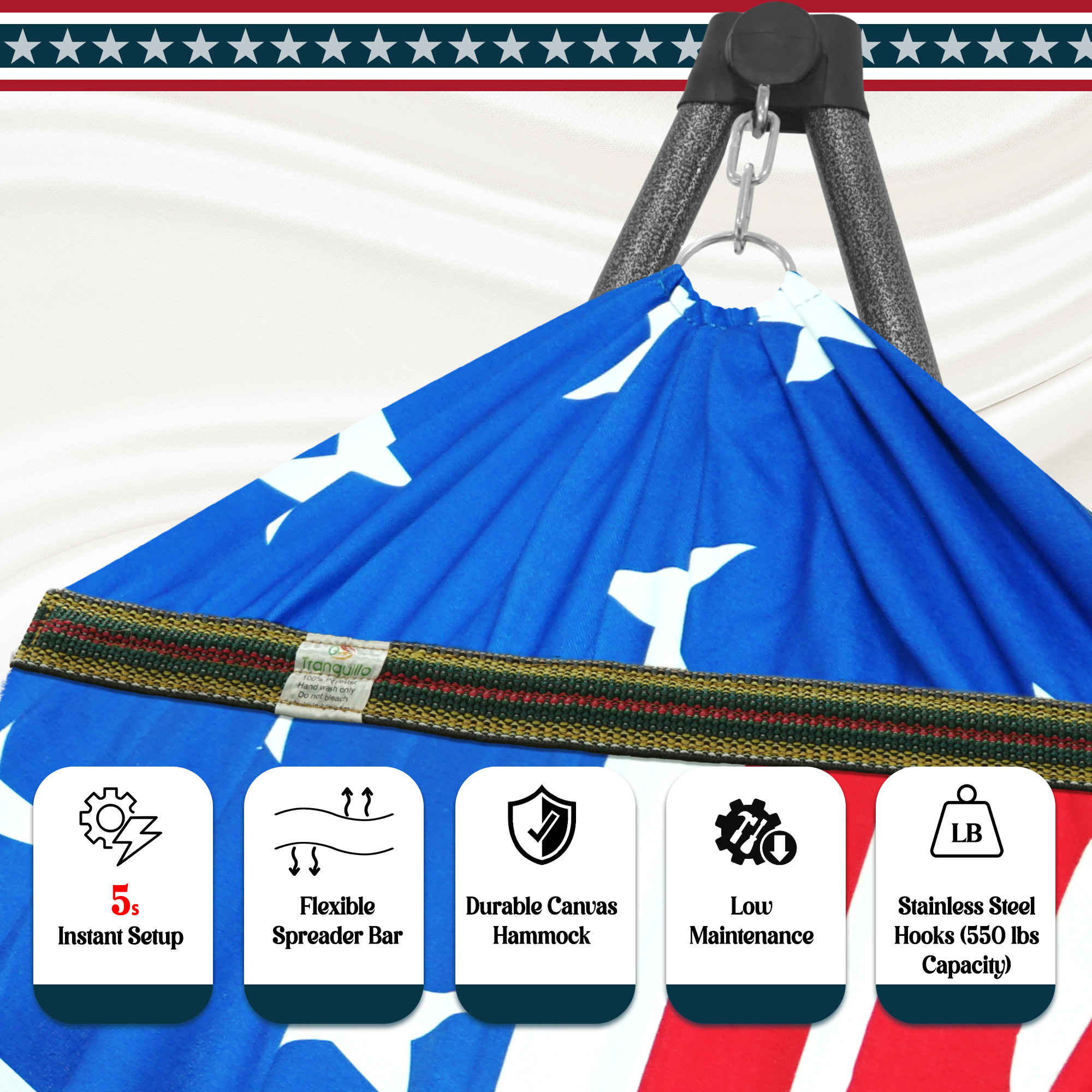 Tranquillo Uniki Canvas Hammock with Stand