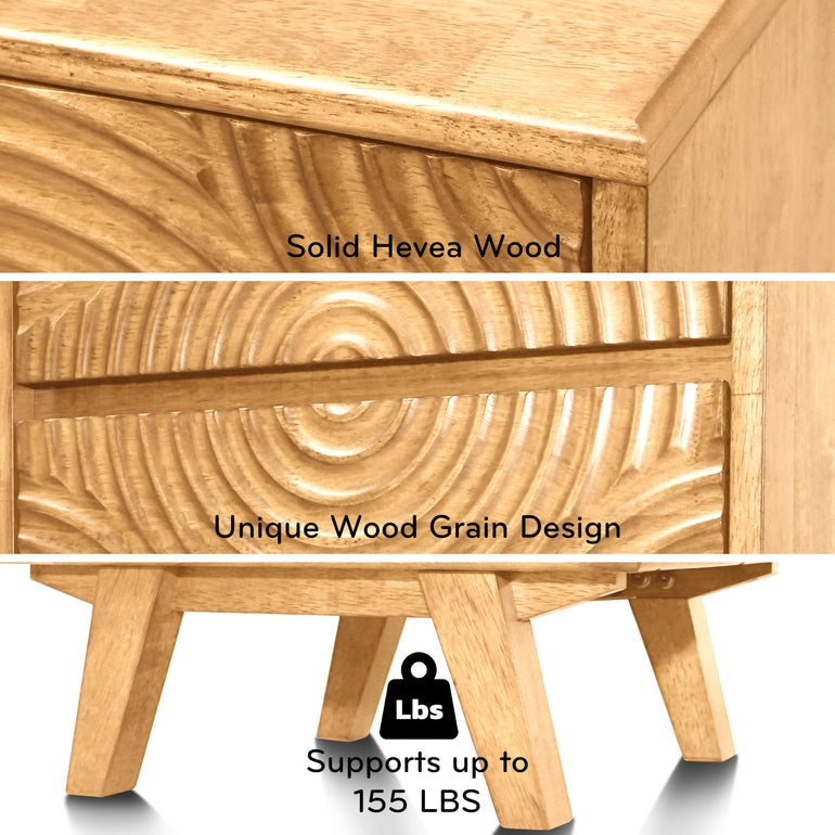 Acacia Harmony Nightstand with 2 Drawers