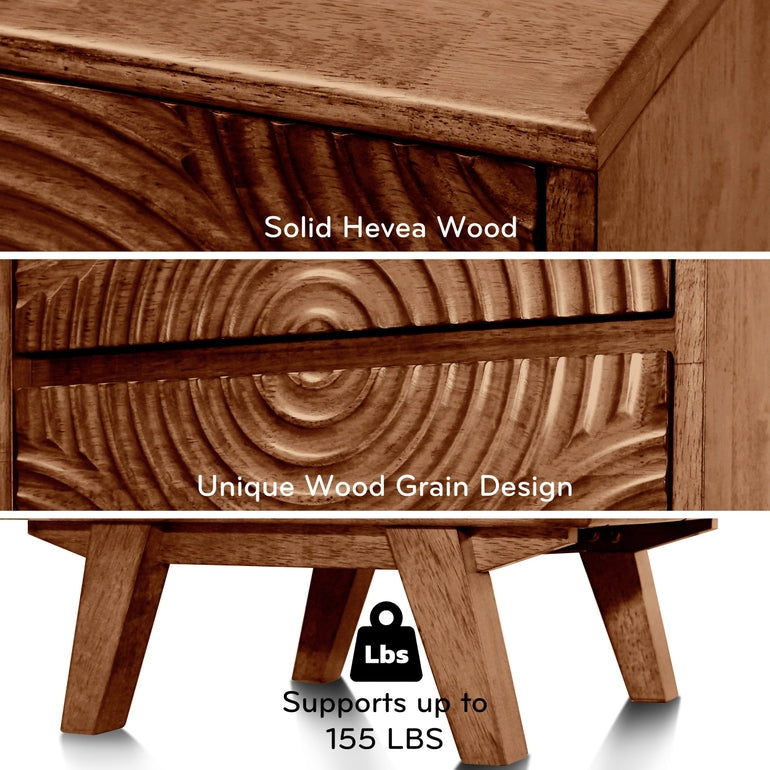 Acacia Harmony Nightstand with 2 Drawers