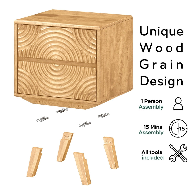 Acacia Harmony Nightstand with 2 Drawers