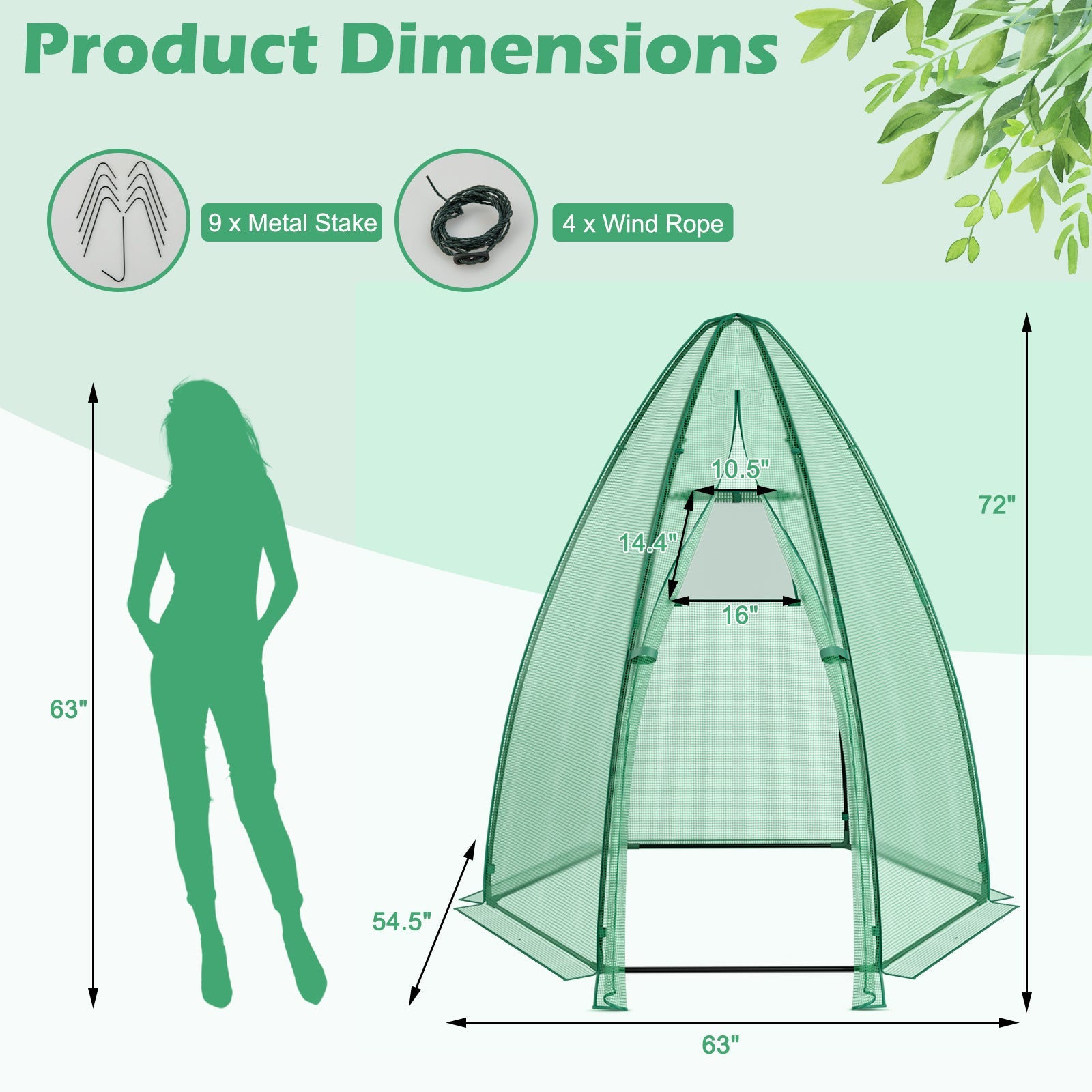Portable Mini Greenhouse with All-Weather PE Cover