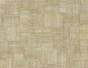 Raffia Woven Blocks Embossed Vinyl Unpasted Wallpaper