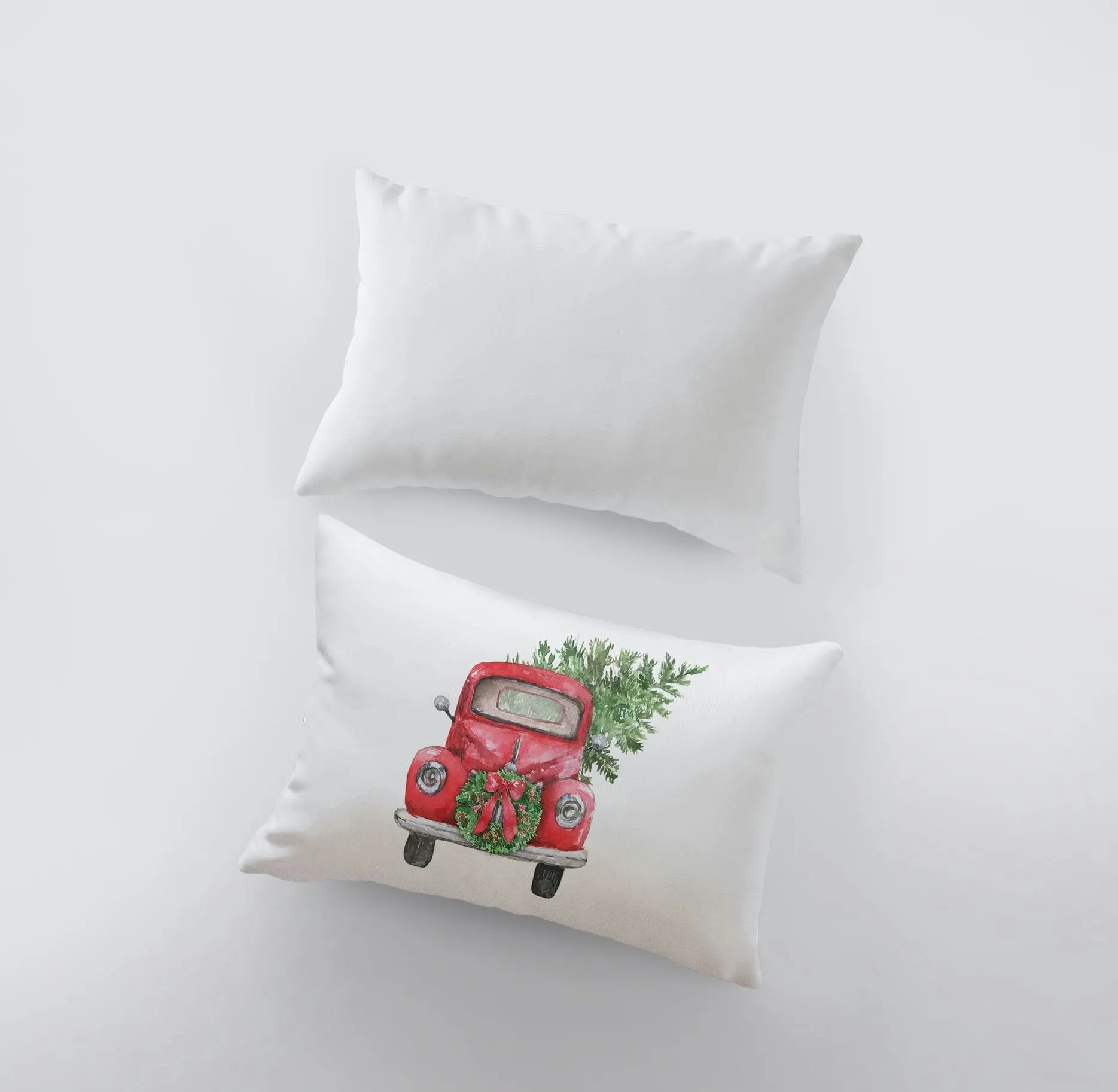 Red Christmas Truck | 18x12 | Wreath Pillow Cover | Red Truck | Christmas Decor | Throw Pillow | Home Decor | Room Decor | Sister Gift UniikPillows