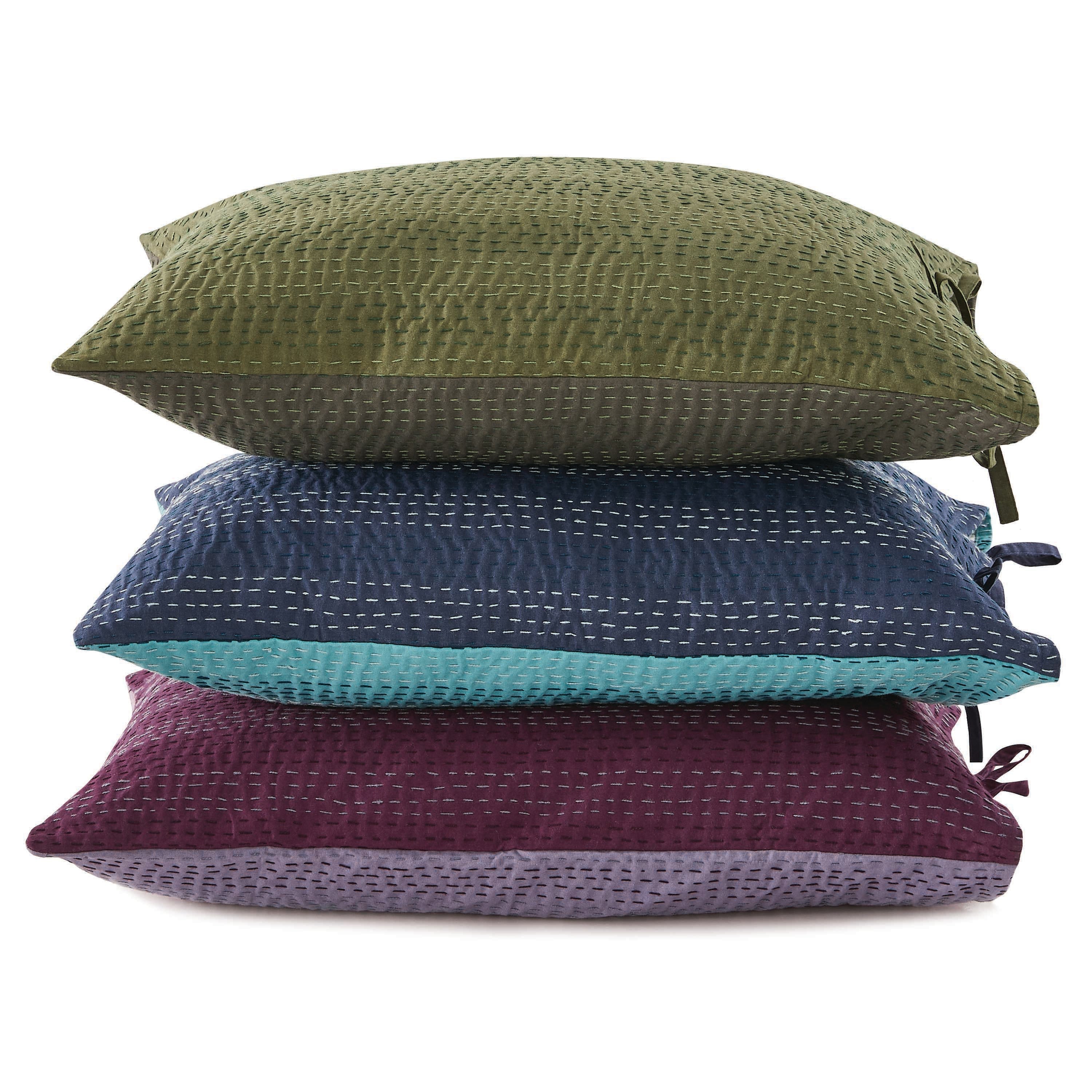 Reversible Kantha Pillow Sham Pairs