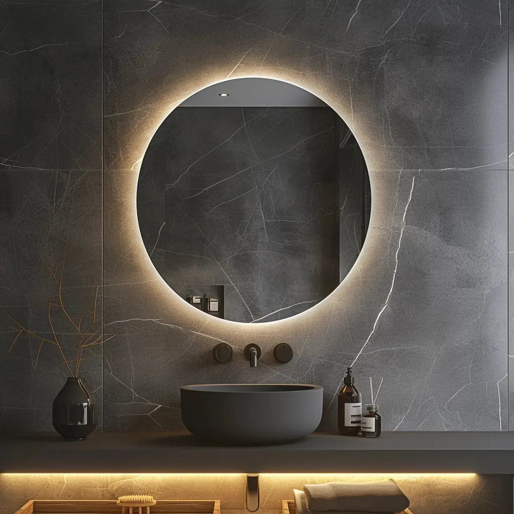 Round Backlit LED Vanity Mirrors With Dimmable Lights