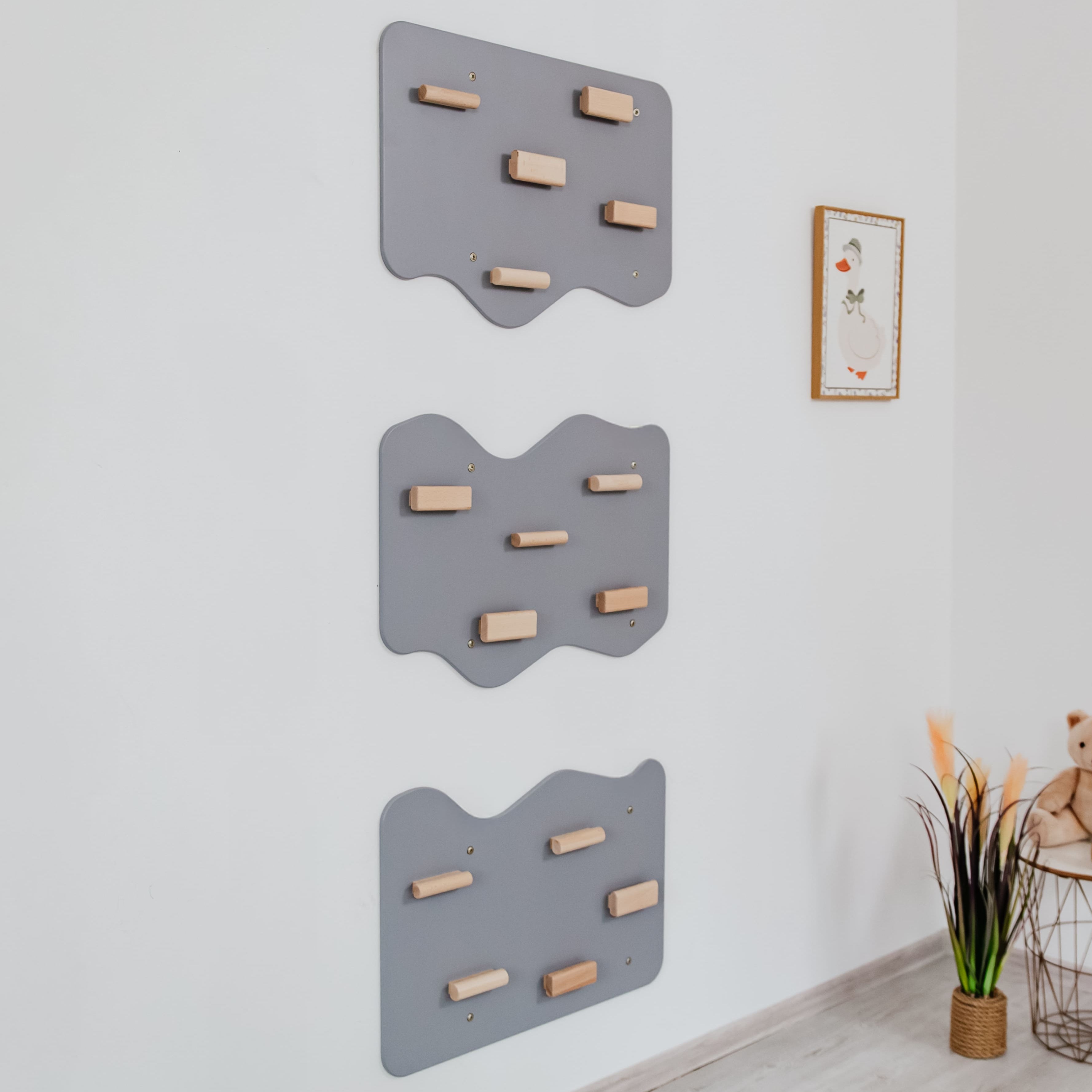 Indoor Rock Wall with Cloud-Shaped Panels for Kids 3-10