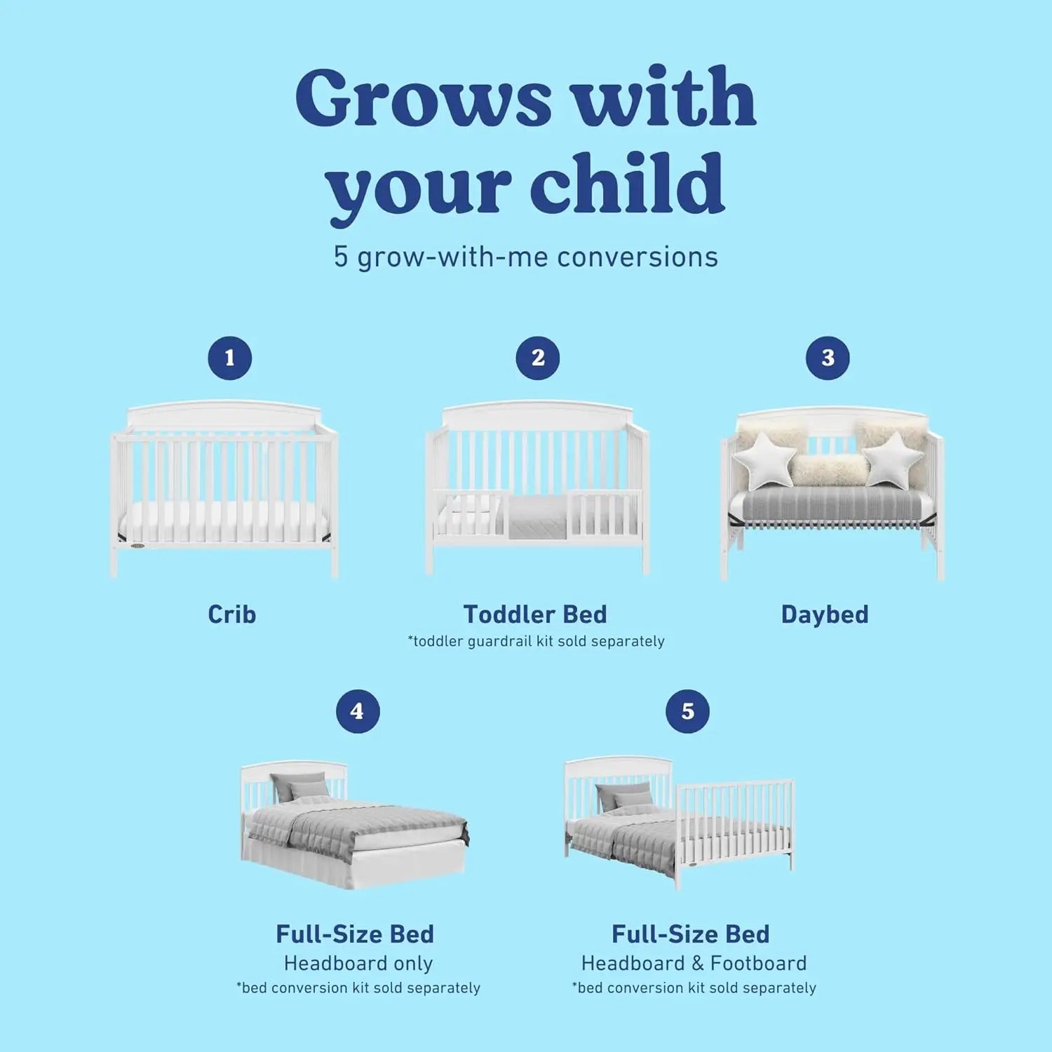 Sunflower Fields 5-in-1 Convertible Crib