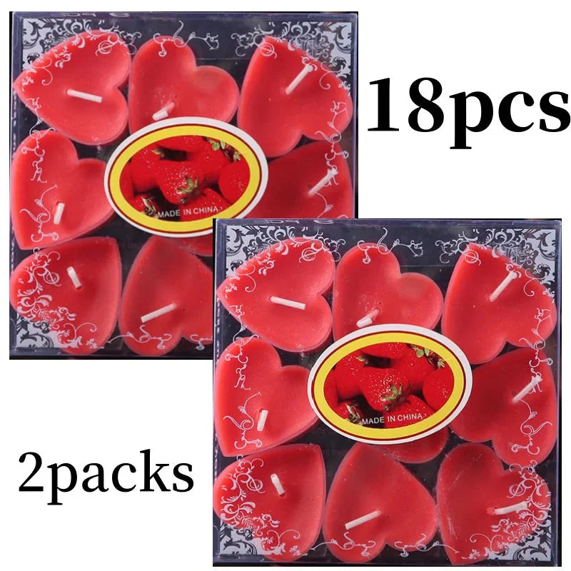 9-pcs Heart-Shaped Scented Tea Candles - Valentine's Day