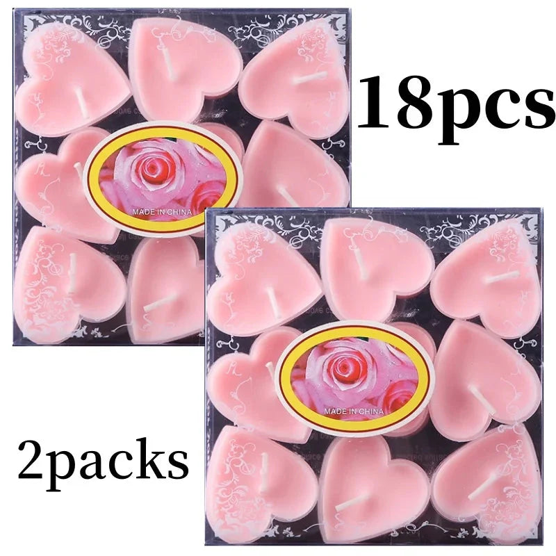 9-pcs Heart-Shaped Scented Tea Candles – Valentine's Day