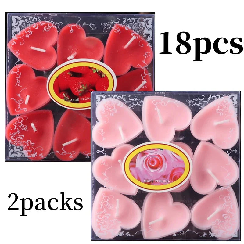 9-pcs Heart-Shaped Scented Tea Candles – Valentine's Day