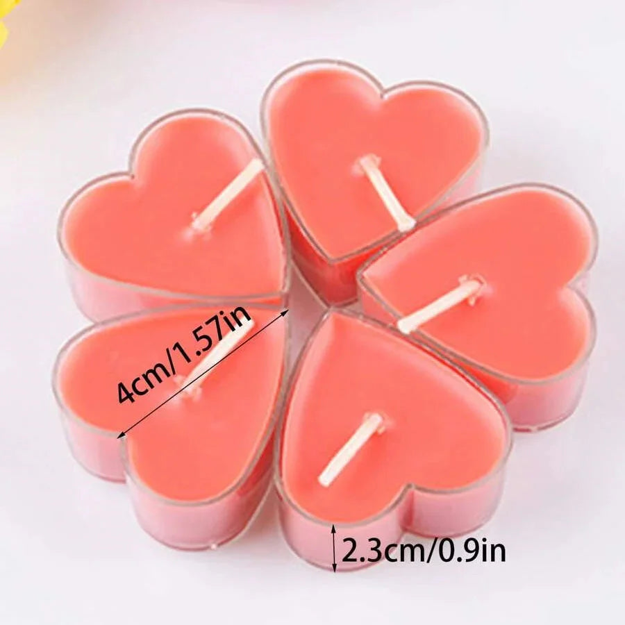9-pcs Heart-Shaped Scented Tea Candles – Valentine's Day