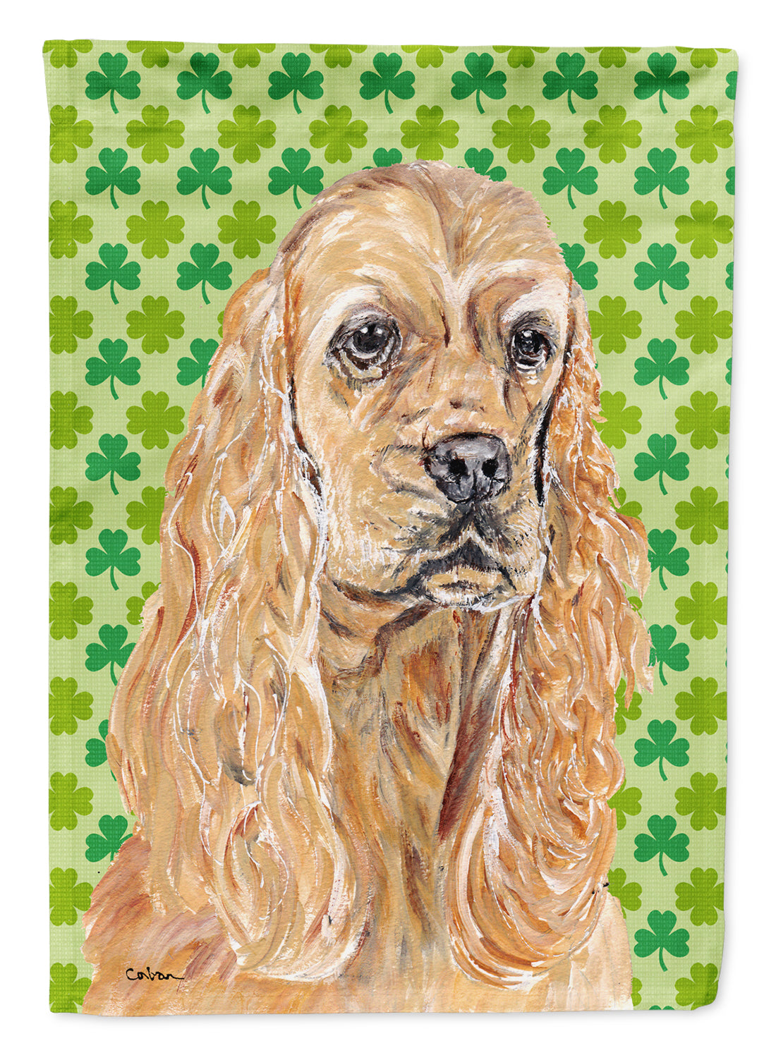 Cocker Spaniel St Patrick's Irish Garden Flag