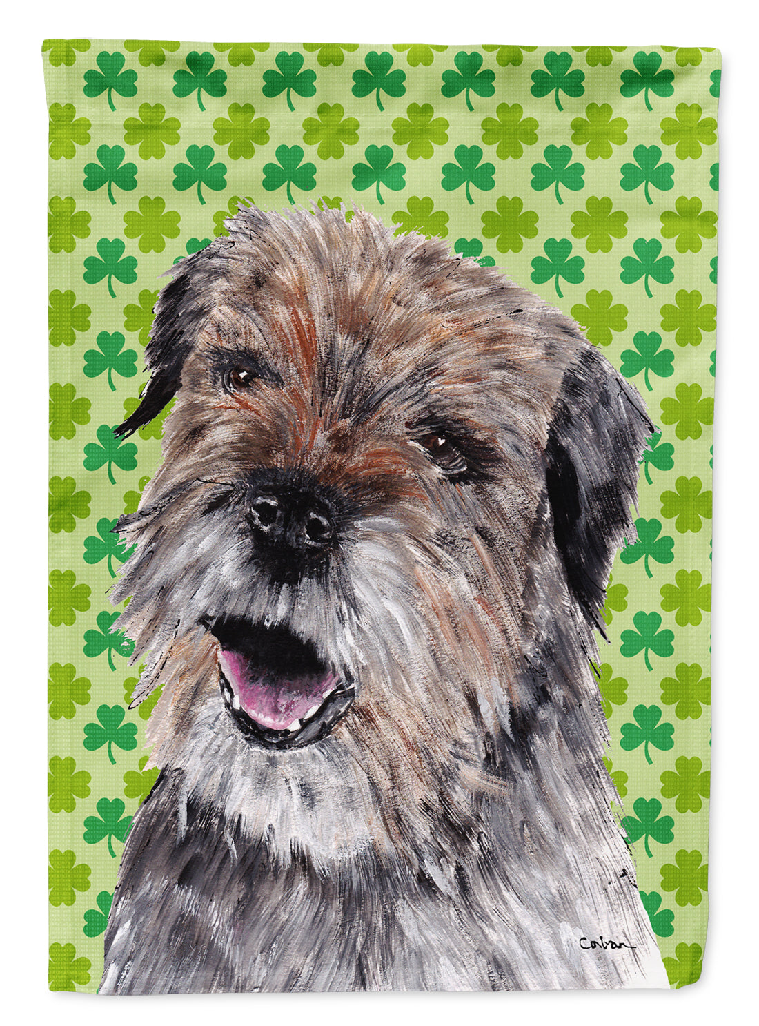 Border Terrier St Patrick's Irish Garden Flag