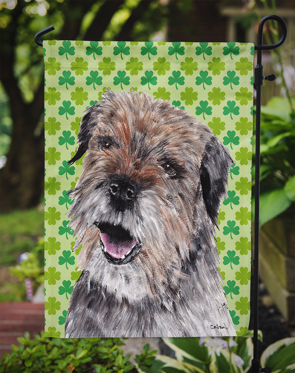 Border Terrier St Patrick's Irish Garden Flag