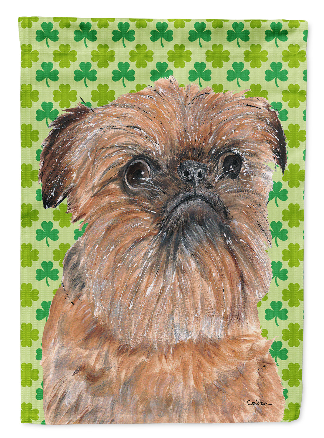 Brussels Griffon St Patrick's Irish Garden Flag