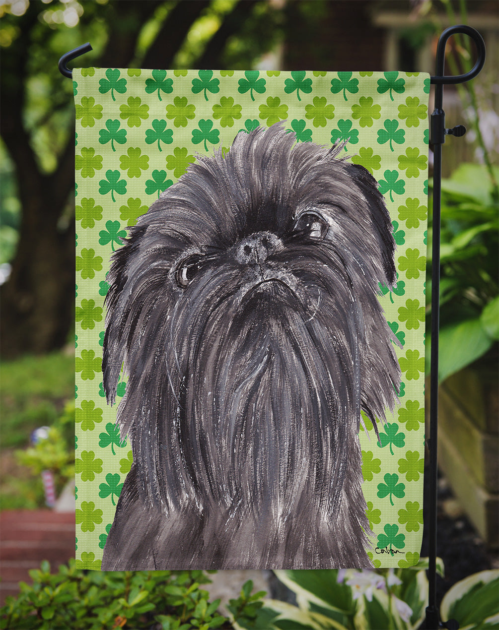Brussels Griffon St Patrick's Irish Garden Flag