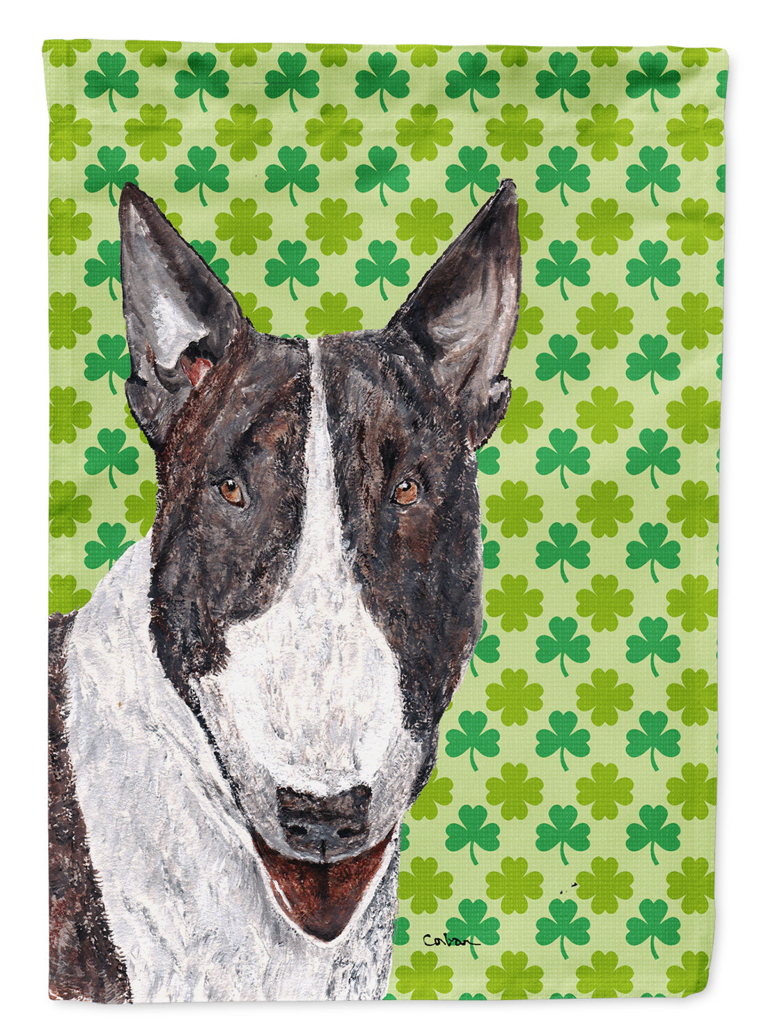 Bull Terrier St Patrick's Irish Garden Flag