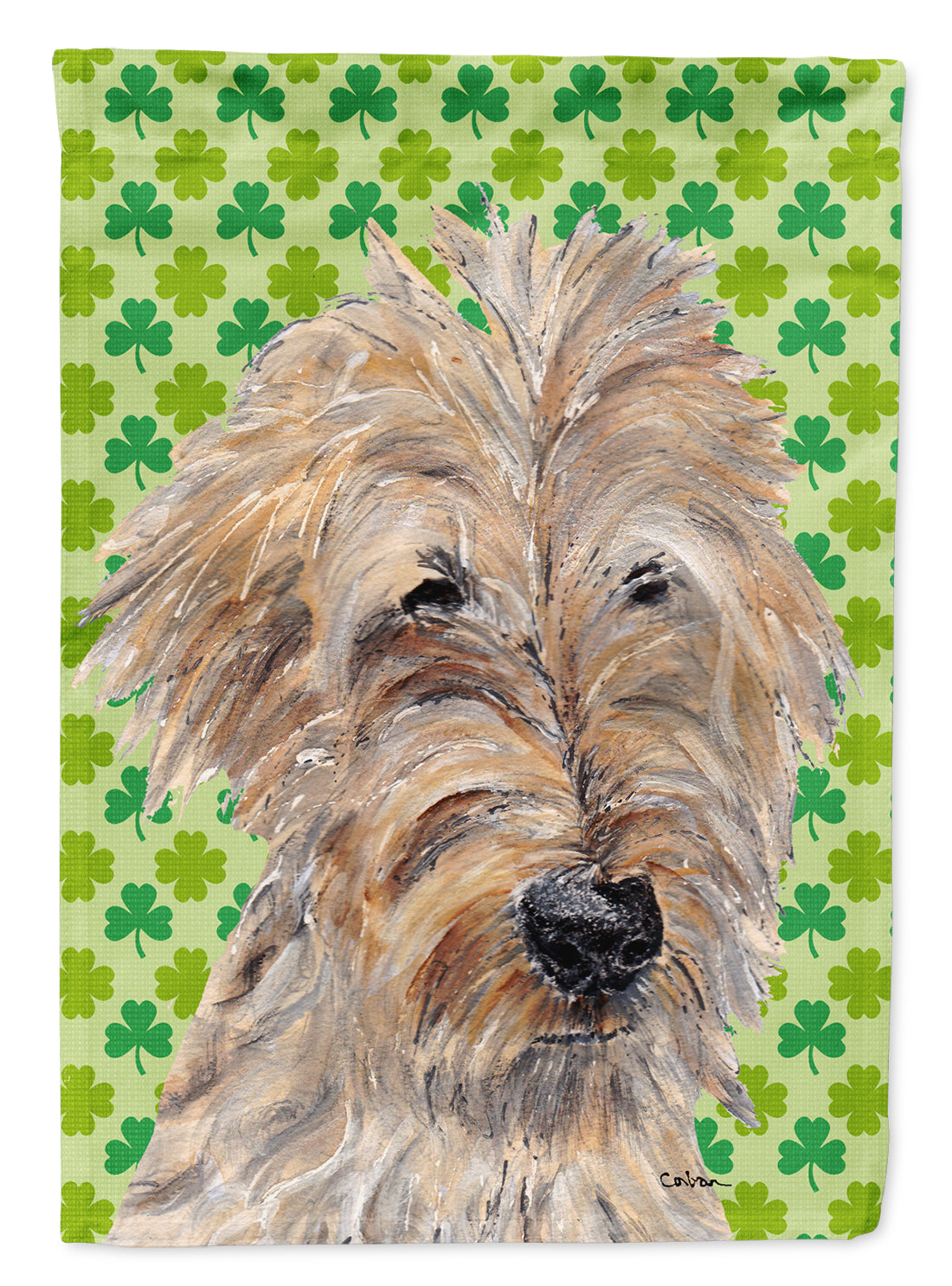 Goldendoodle St Patrick's Irish Garden Flag